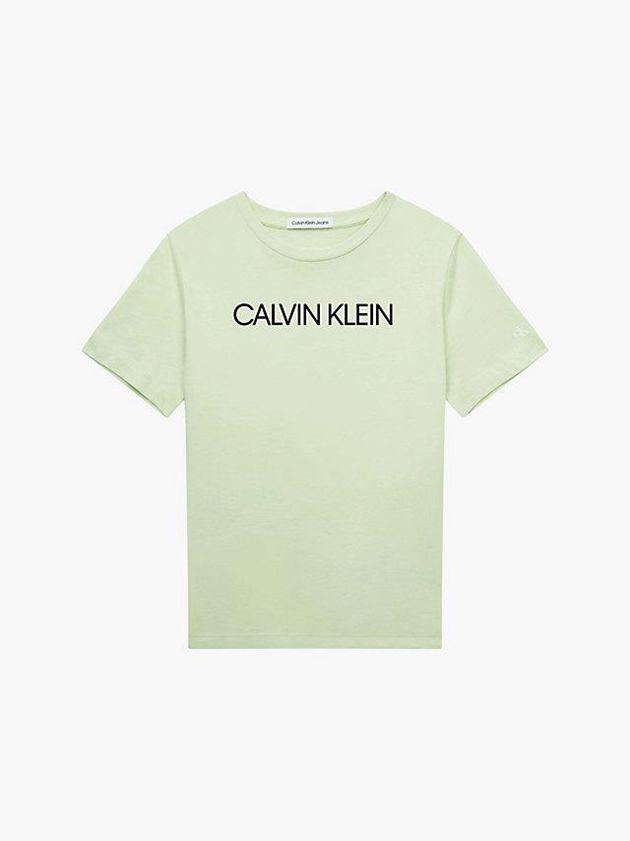 Calvin Klein USA Organic Cotton Logo Boys T-Shirt Green 3507184-CN